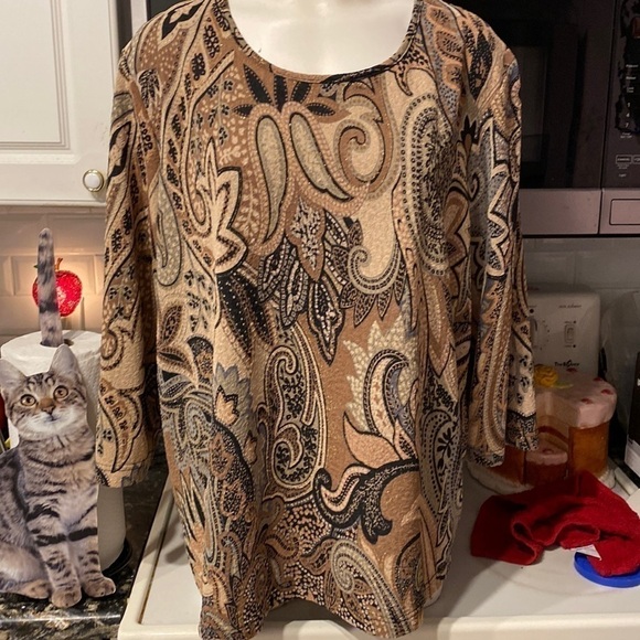 X womens Koret casual stretch 3/4 sleeve plus size top 2X - Picture 1 of 3